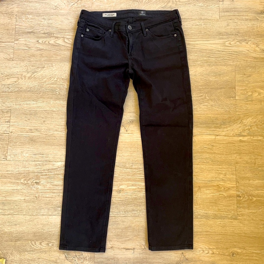 Black Velvet Cropped Jeans